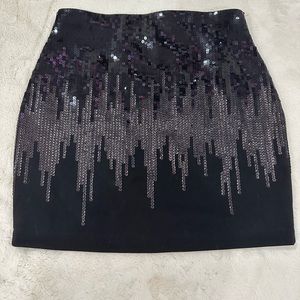 Express XS body con skirt with sequins black